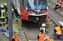 Unfall zwischen zwei KVB Bahnen Koeln Hoehenhaus Im Weidenbruch P358